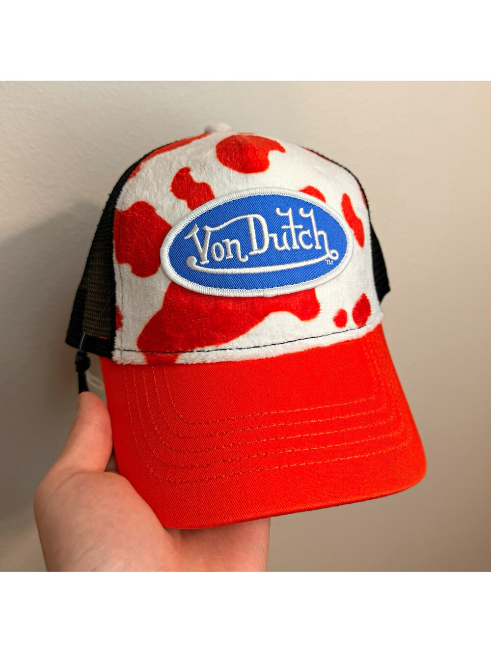 NWT Von Dutch Hat Orange Cow / Camo Trucker Embroidered Snapback Cap